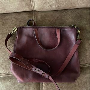 Madewell red leather bag